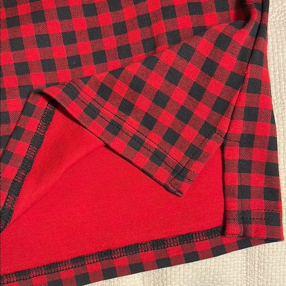 Chaps Red and Black Plaid Henley Long Sleeve Shirt - Picture 6 of 6